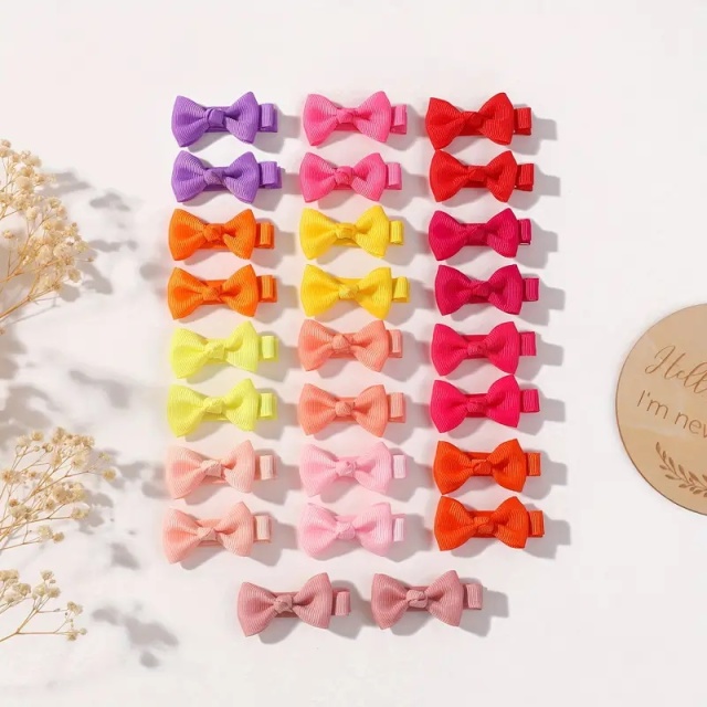 Set de 2 clame de par cu fundita pentru fetite (culoare: maro)