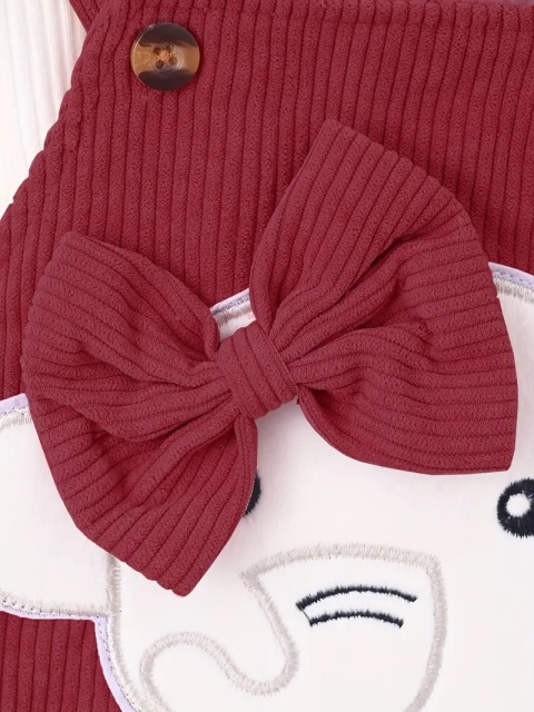 Set salopeta visinie si bluzita alba - elefantel (marime disponibila: 9-12 luni