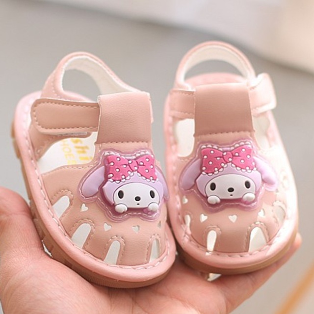 Sandalute roz cu piuitoare - melody (marime disponibila: 9-12 luni (marimea 20