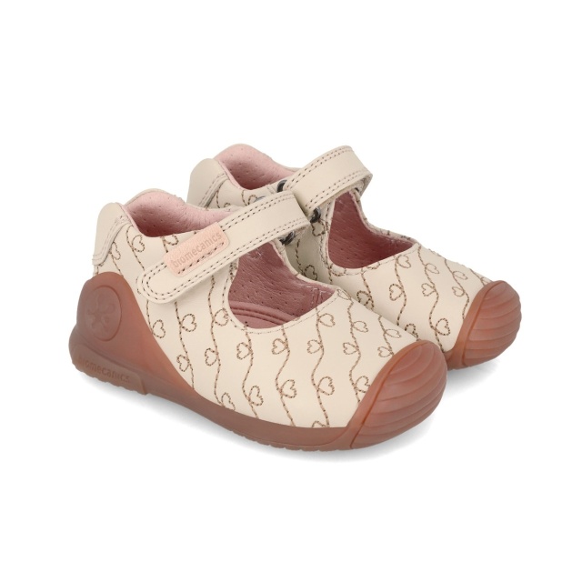 Pantofiori primii pasi pentru fetite biomecanics 241100, latte (marime