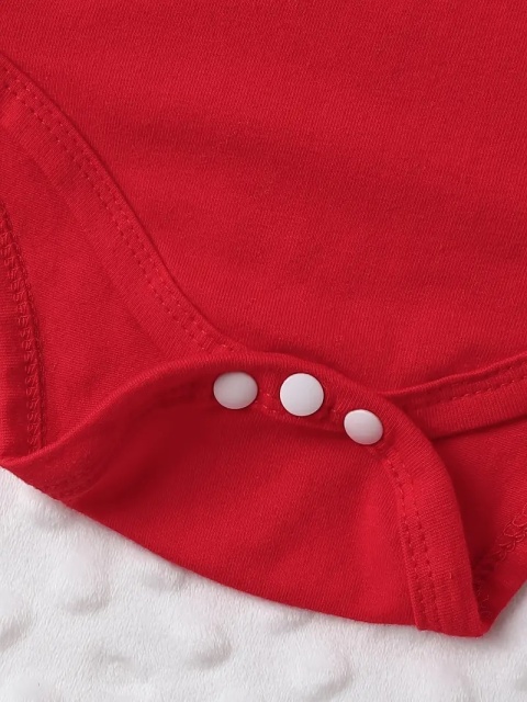 Set sarafan alb cu inimioare si body rosu (marime disponibila: 9-12 luni