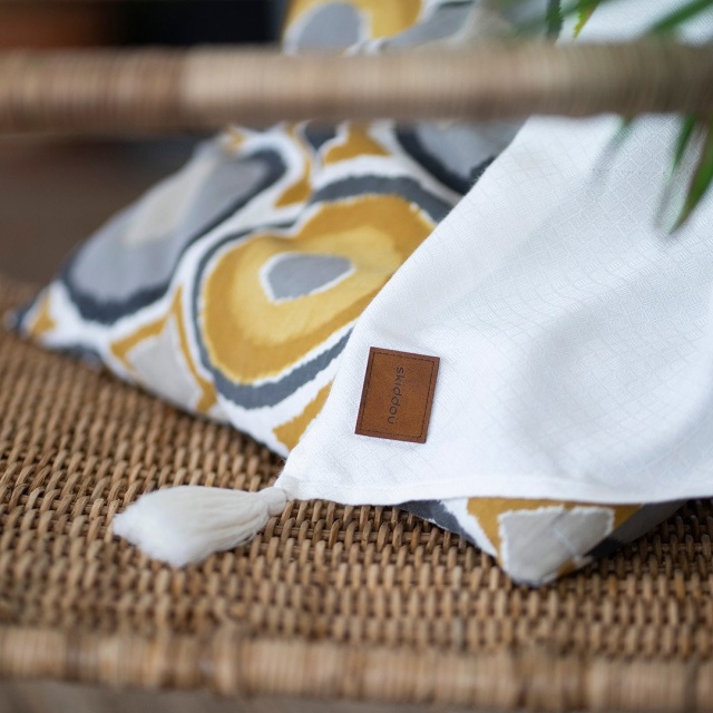 Paturica nou nascut skiddou, 100% vascoza de bambus, crem, 80x100cm