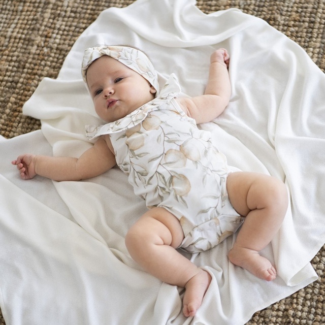 Paturica nou nascut skiddou, 100% vascoza de bambus, crem, 80x100cm