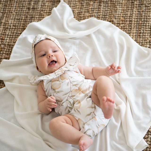 Paturica nou nascut skiddou, 100% vascoza de bambus, crem, 80x100cm