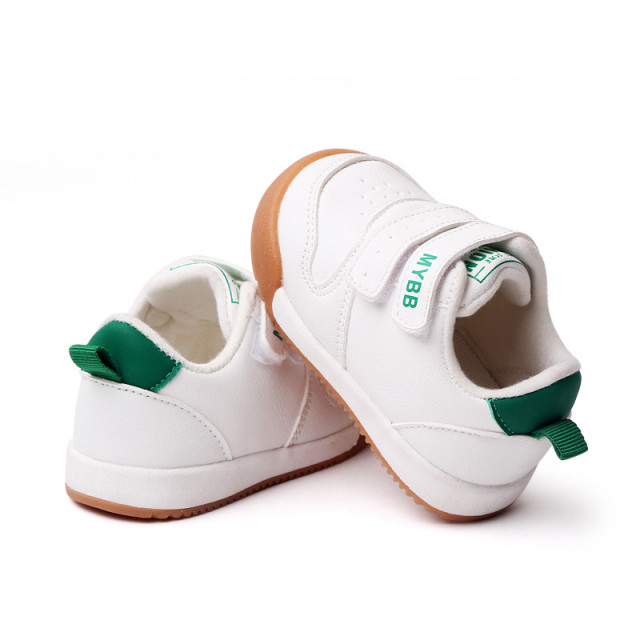 Adidasi albi cu verde - my fashion (marime disponibila: 9-12 luni (marimea 20