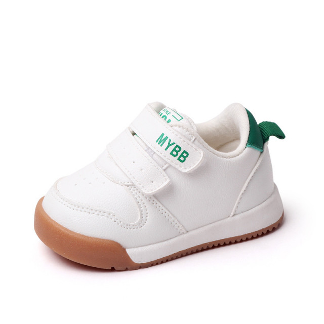 Adidasi albi cu verde - my fashion (marime disponibila: 9-12 luni (marimea 20