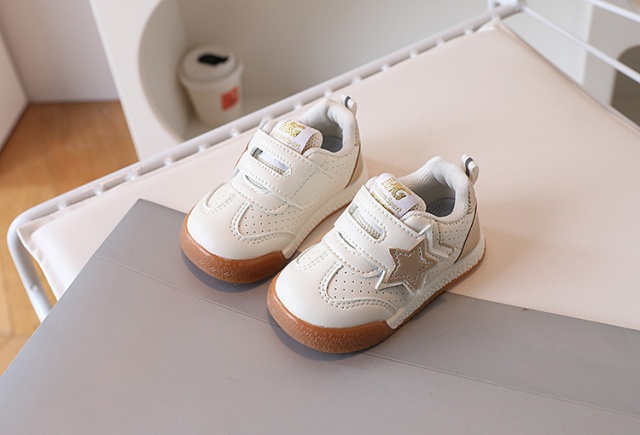 Adidasi albi pentru fetite - gold star (marime disponibila: 9-12 luni (marimea