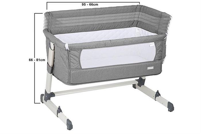 Patut co-sleeper 2 in 1 together grey babygo