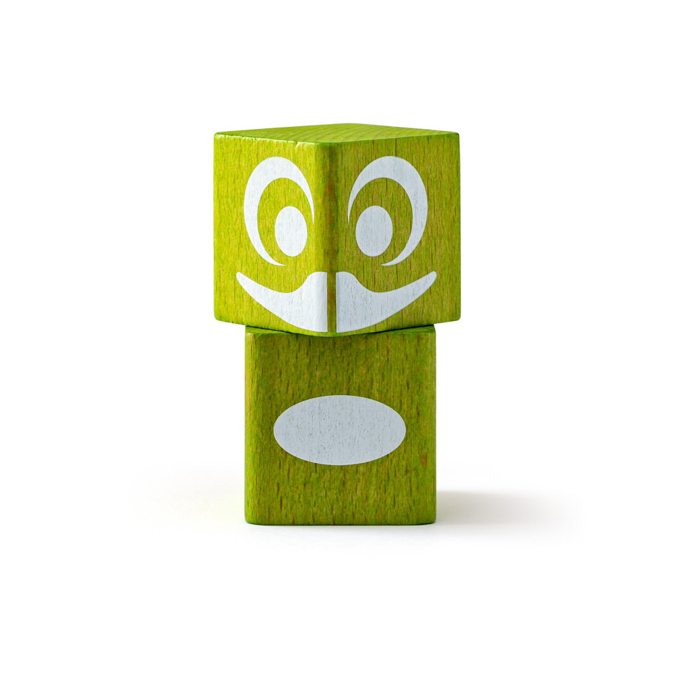 Set cuburi din lemn cu imprimeu colorat woodyland 26 piese