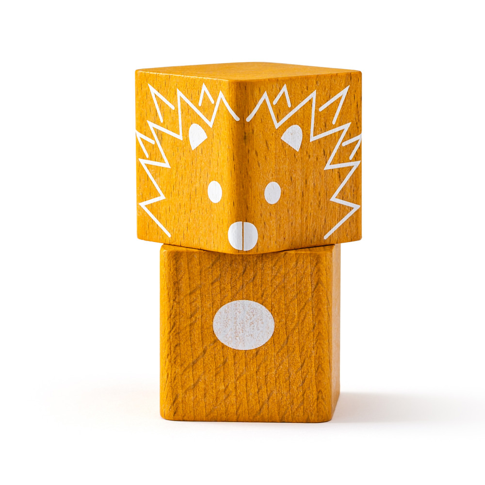 Set cuburi din lemn cu imprimeu colorat woodyland 26 piese