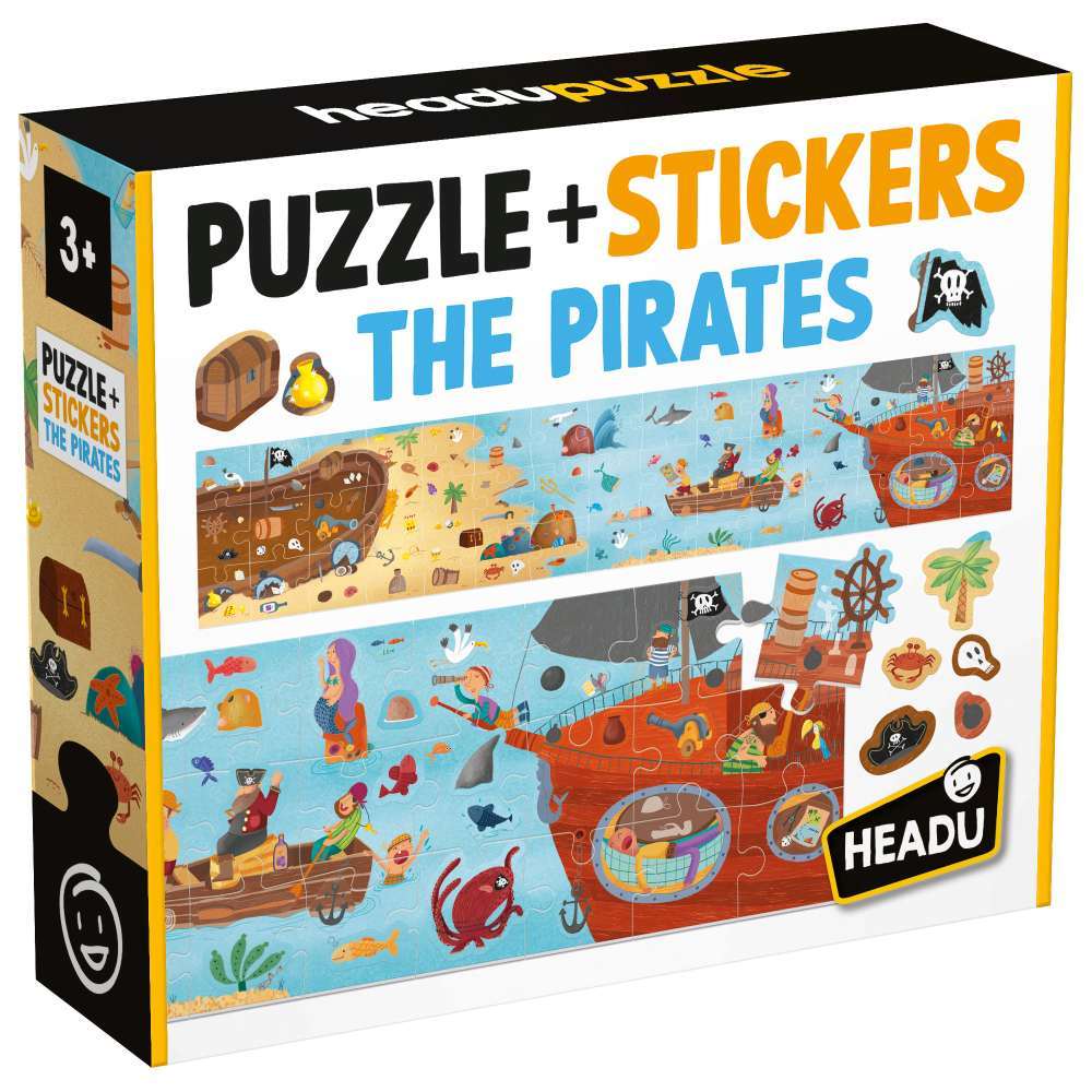 Puzzle pirati headu cu peste 200 de stickere ce se pot repozitiona