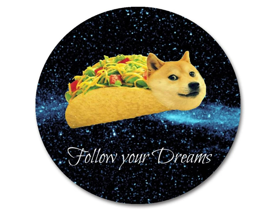 Mousepad follow your dreams, negru, 20 x 20 cm