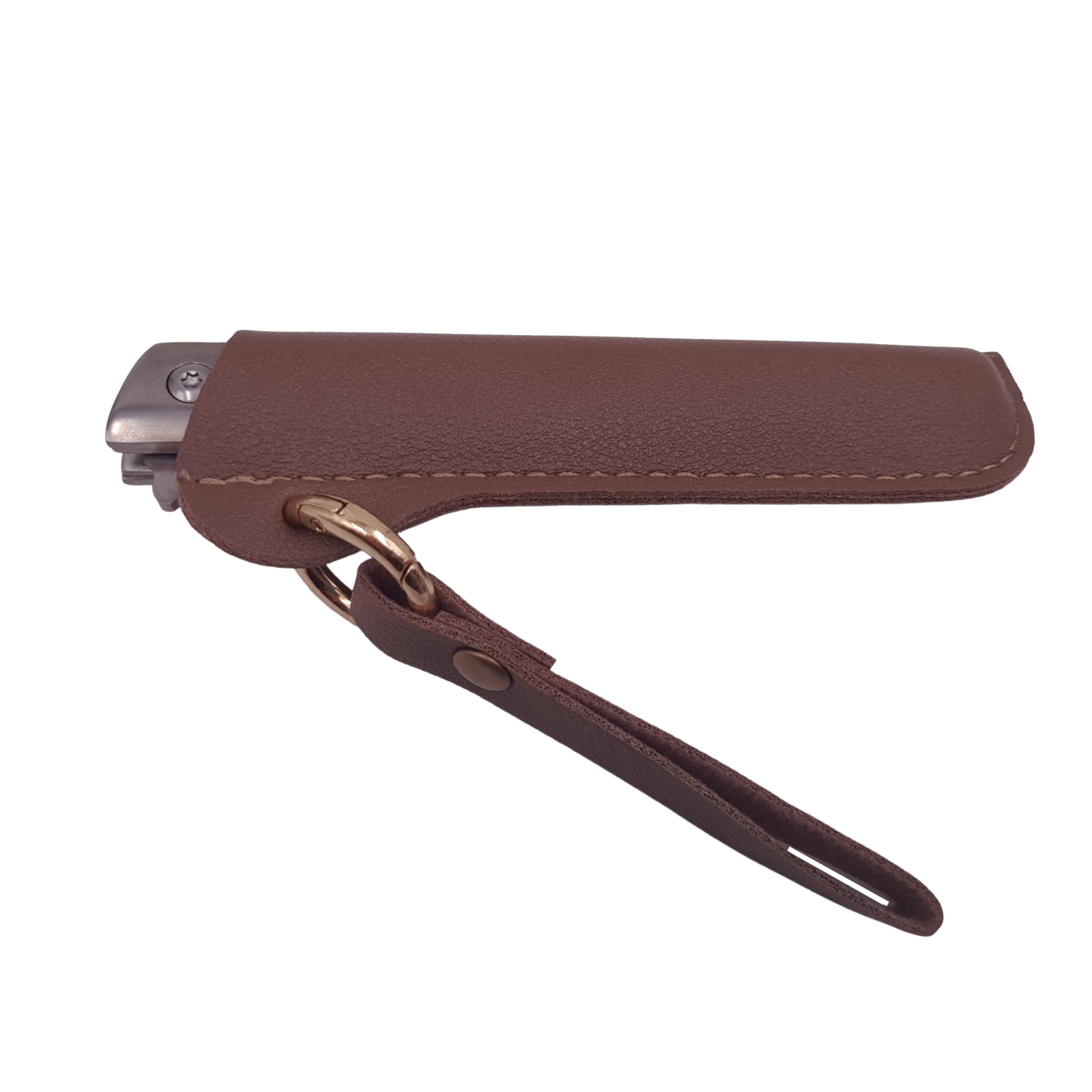 Briceag de vanatoare ideallstore®, mono blade, 21.5 cm, otel inoxidabil, maro, teaca piele inclusa