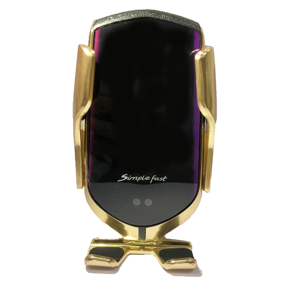 Suport auto cu incarcare rapida wireless depox®, vrum-vrum friend, plastic, universal, senzor infrarosu, 13 cm, auriu