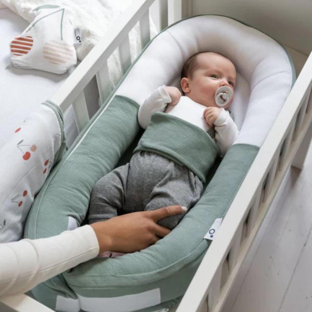 Baby nest din bumbac organic doomoo cocoon tetra jersey green
