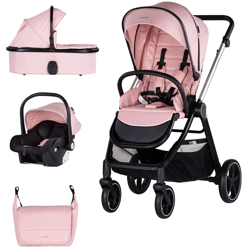 Carucior copii 3 in 1 chipolino marbella pink marshmallow