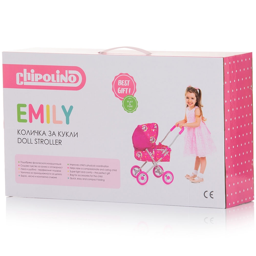 Carucior pentru papusi chipolino emily unicorns