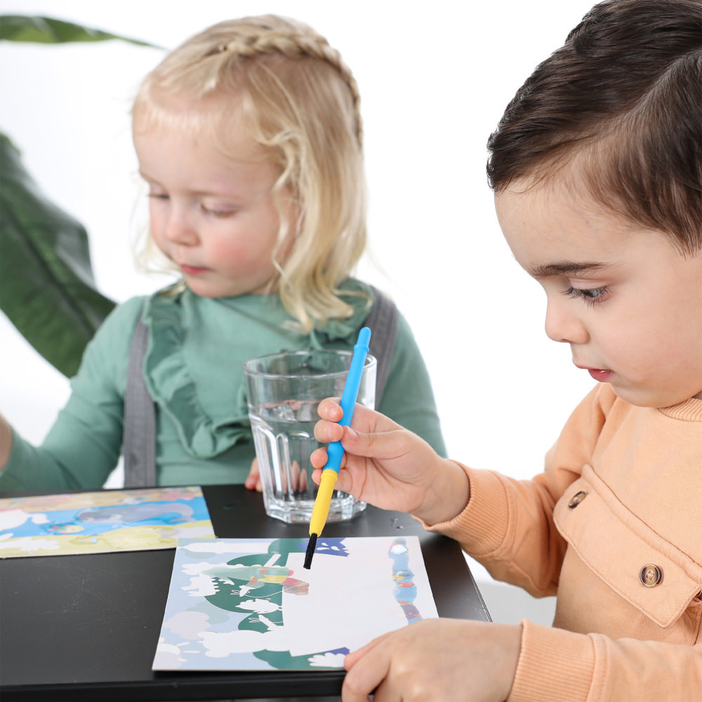 Set pictura cu apa animale, 8 planse, +12 luni