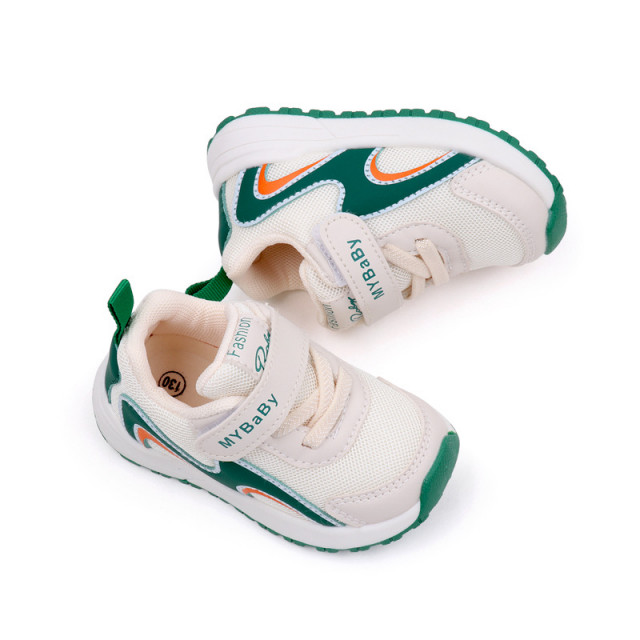 Adidasi albi cu verde - valuri (marime disponibila: marimea 26)