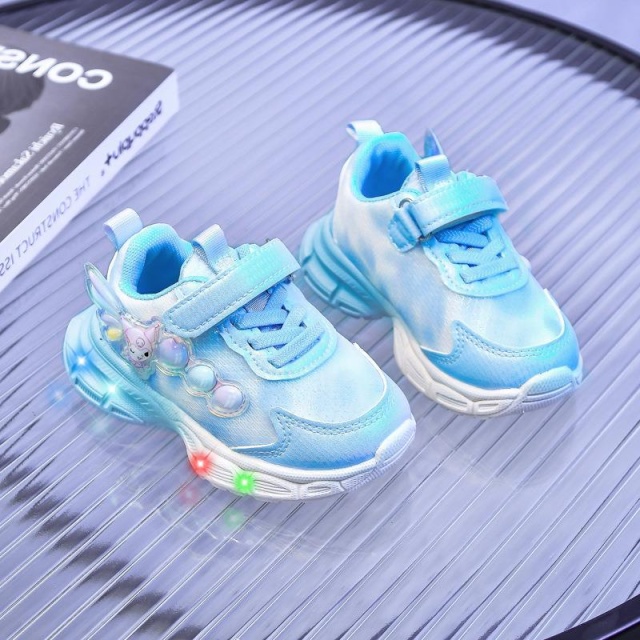 Adidasi bleu cu sidef alb si luminite - lolly (marime disponibila: marimea 22)