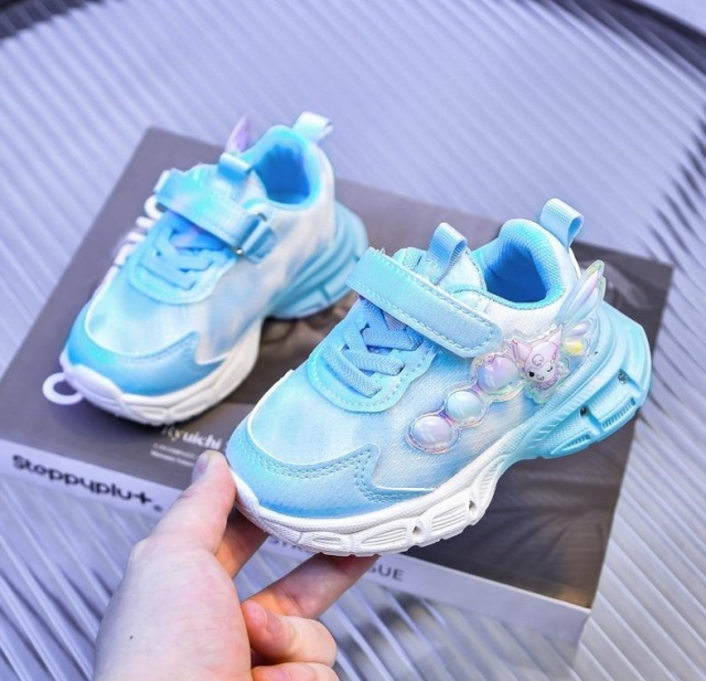 Adidasi bleu cu sidef alb si luminite - lolly (marime disponibila: marimea 22)