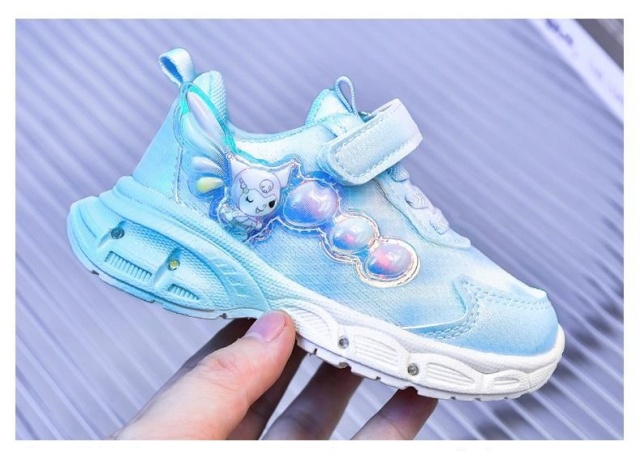 Adidasi bleu cu sidef alb si luminite - lolly (marime disponibila: marimea 22)