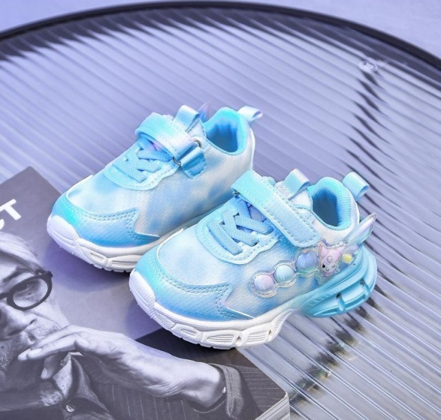 Adidasi bleu cu sidef alb si luminite - lolly (marime disponibila: marimea 22)