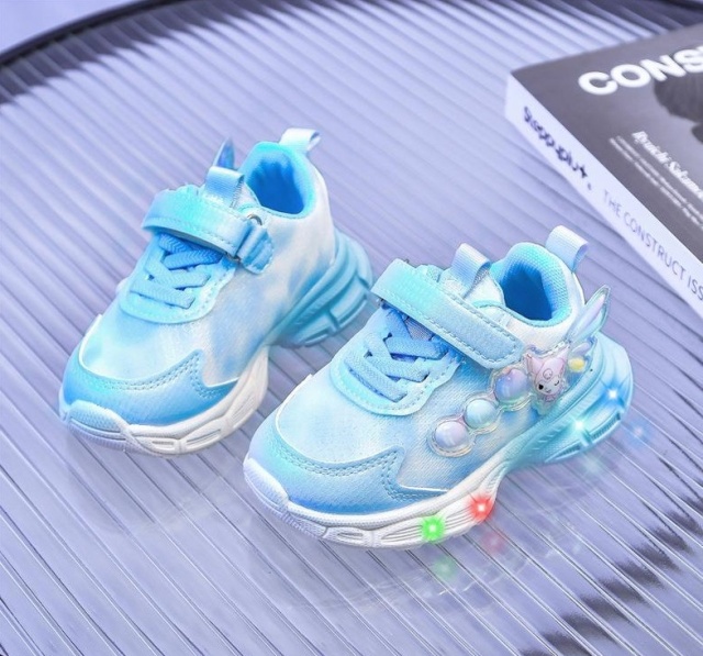 Adidasi bleu cu sidef alb si luminite - lolly (marime disponibila: marimea 22)