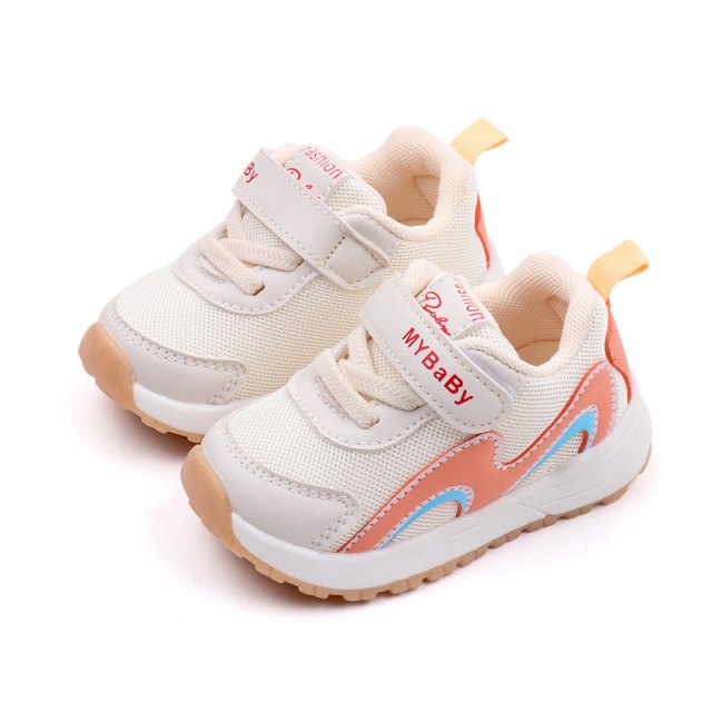 Adidasi ivoire cu portocaliu - valuri (marime disponibila: marimea 20)