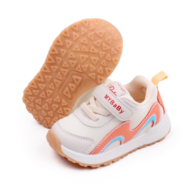 Adidasi ivoire cu portocaliu - valuri (marime disponibila: marimea 20)