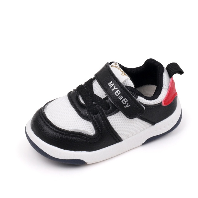 Adidasi negri cu insertii albe pentru copii - mybaby (marime disponibila: