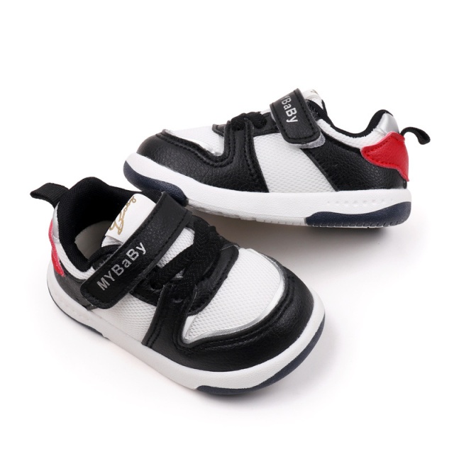 Adidasi negri cu insertii albe pentru copii - mybaby (marime disponibila: