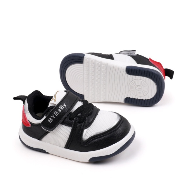 Adidasi negri cu insertii albe pentru copii - mybaby (marime disponibila: