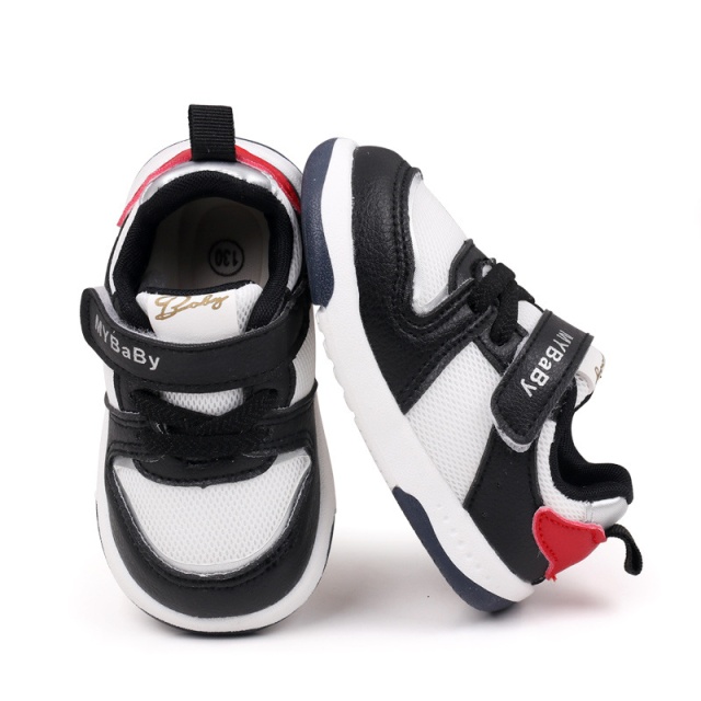 Adidasi negri cu insertii albe pentru copii - mybaby (marime disponibila: