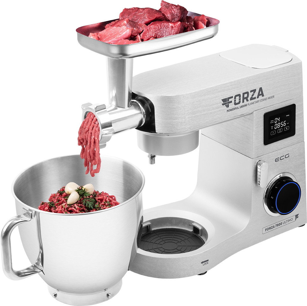 Robot de bucatarie ecg forza 7800 ultimo argento, 1800 w, 8 litri, lcd, sistem