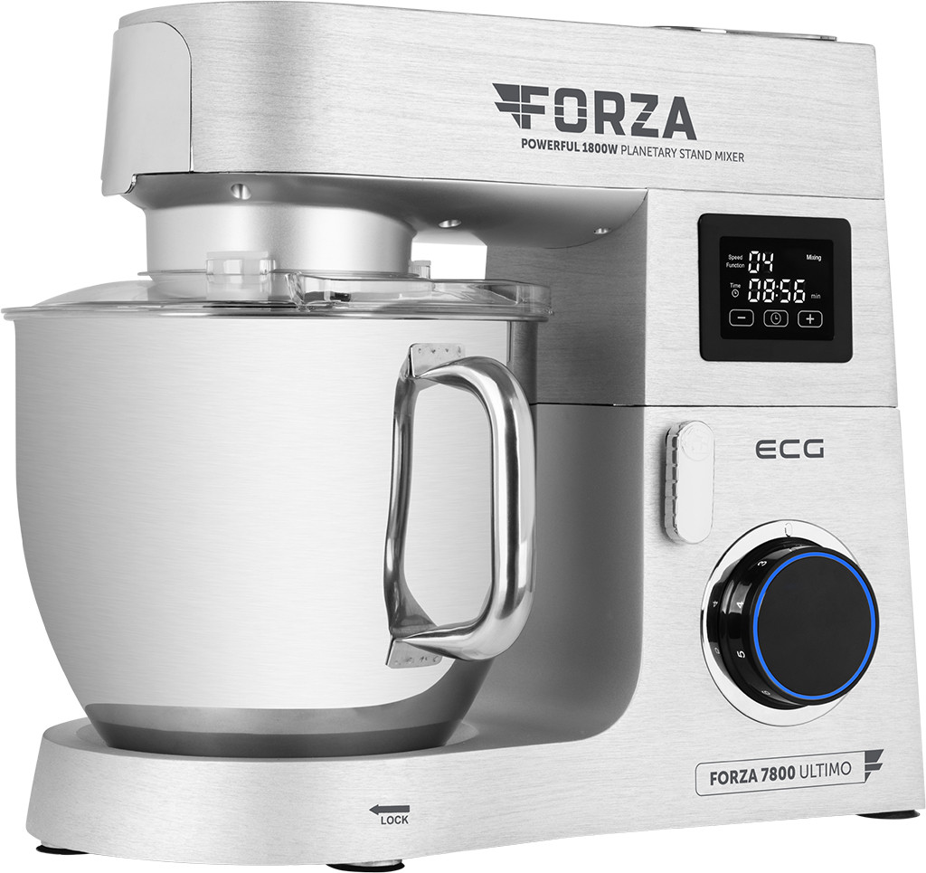 Robot de bucatarie ecg forza 7800 ultimo argento, 1800 w, 8 litri, lcd, sistem