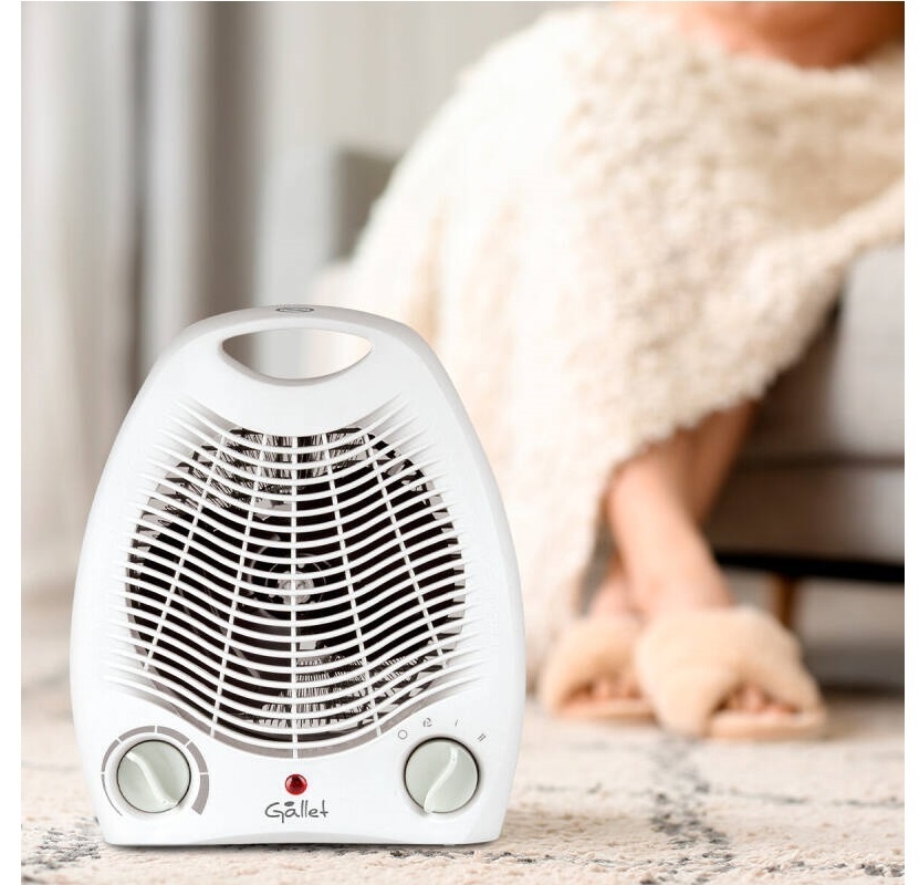 Aeroterma gallet h 500, 2 niveluri de putere 1000 w/2000 w, termostat, alb