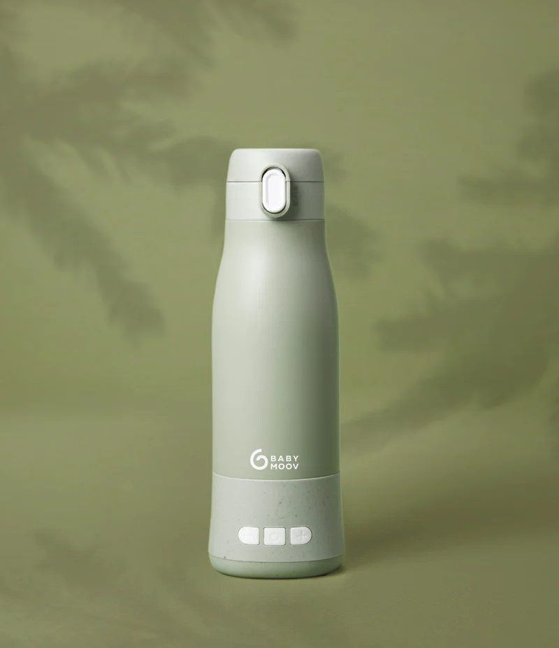 Incalzitor de biberoane portabil si reincarcabil babymoov moov & feed sage green