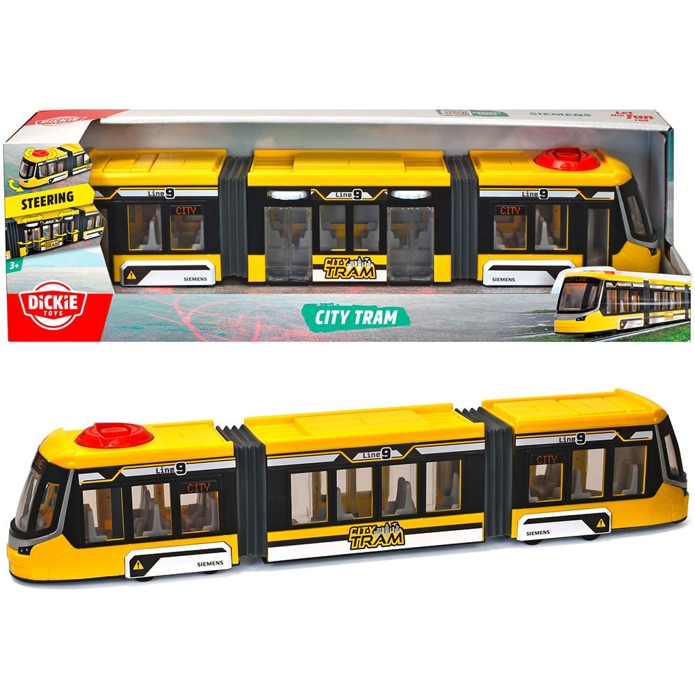 Tramvai dickie toys siemens city tram 41,5 cm galben