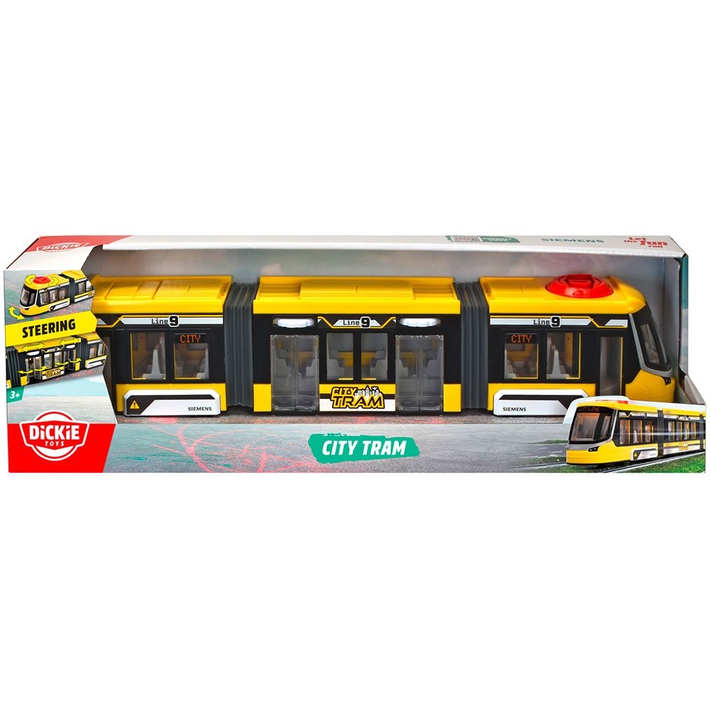 Tramvai dickie toys siemens city tram 41,5 cm galben