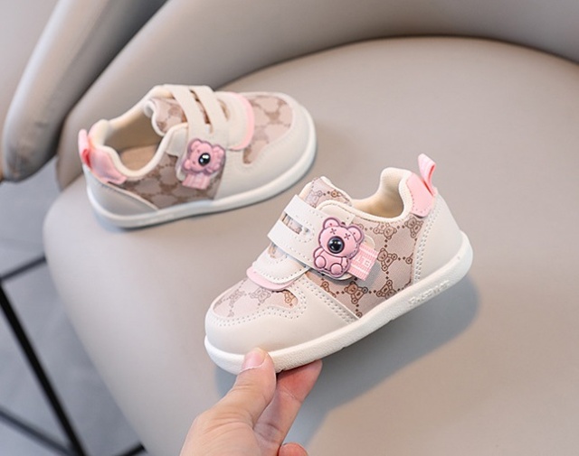 Adidasi crem cu roz pentru fetite - pink teddy (marime disponibila: marimea 21)