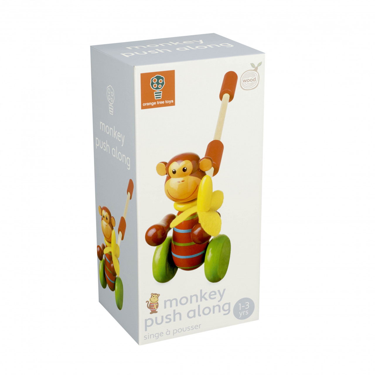 Jucarie de impins maimutica, orange tree toys