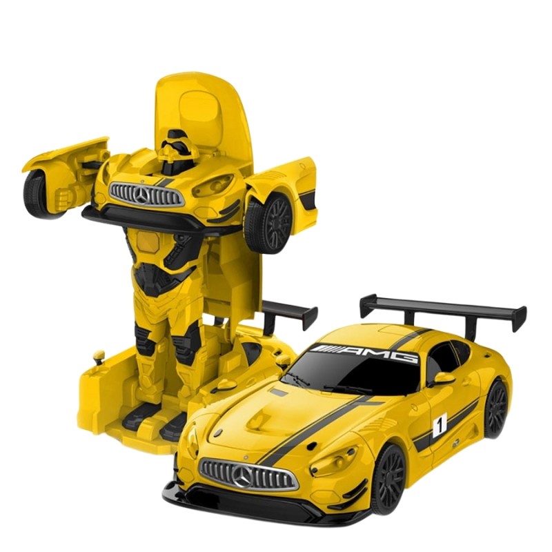 Masinuta metalica convertibila mercedes benz gt3 galbena cu scara 1 la 32
