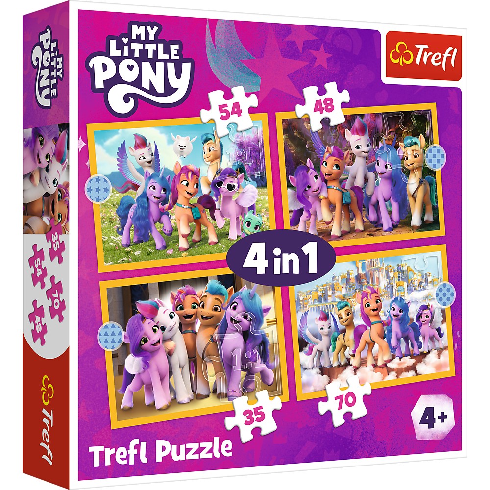 Puzzle trefl 4in1 my little pony sa cunoastem poneii
