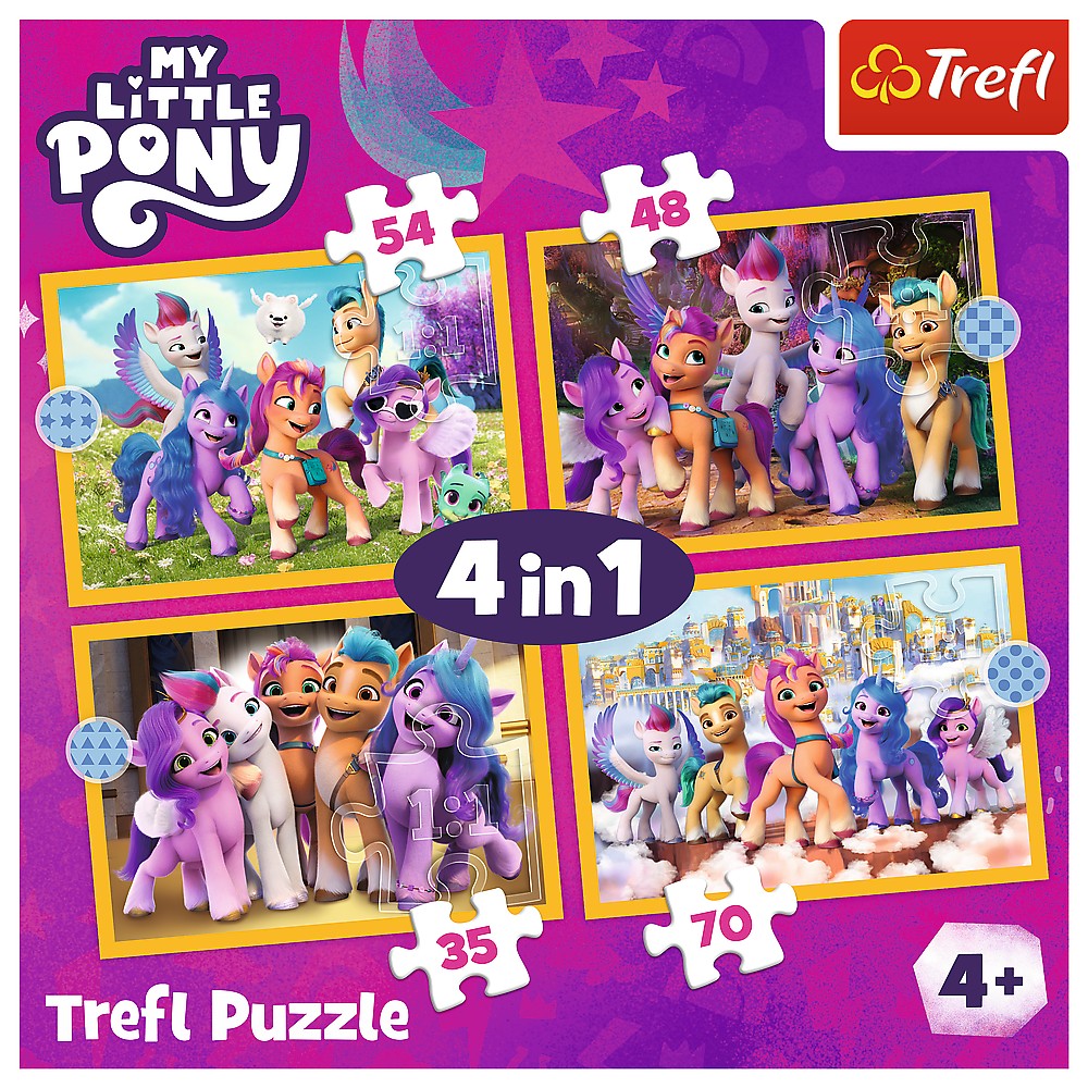 Puzzle trefl 4in1 my little pony sa cunoastem poneii