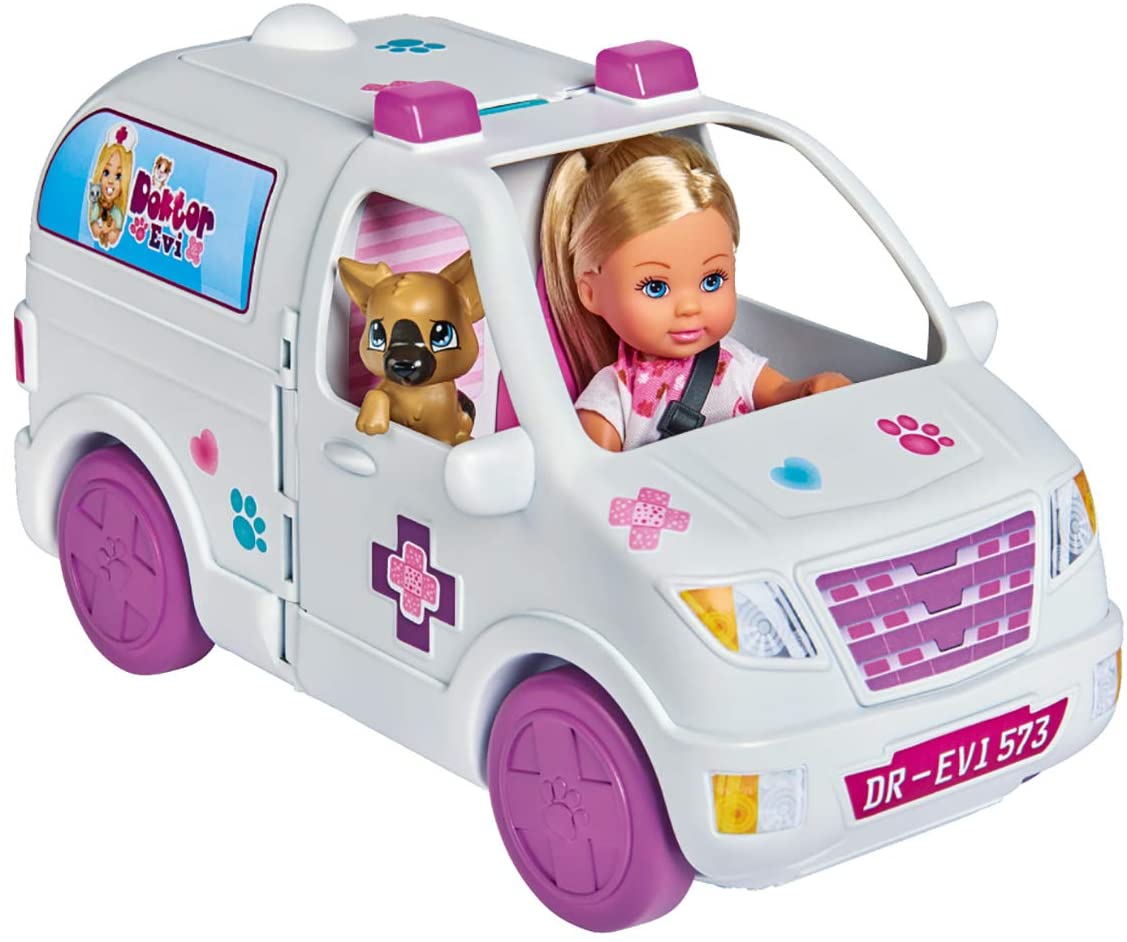 Papusa evi veterinar cu rulota accesorizata