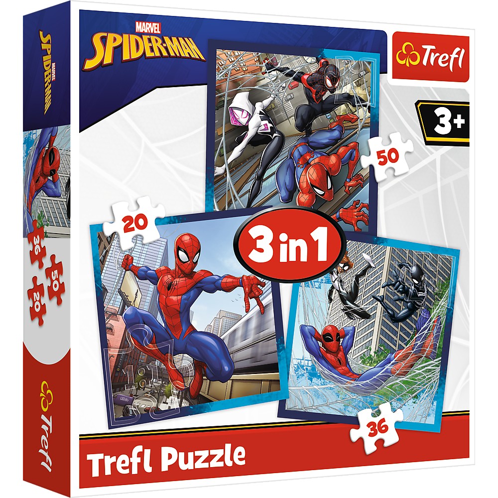 Puzzle trefl 3in1 disney marvel spiderman