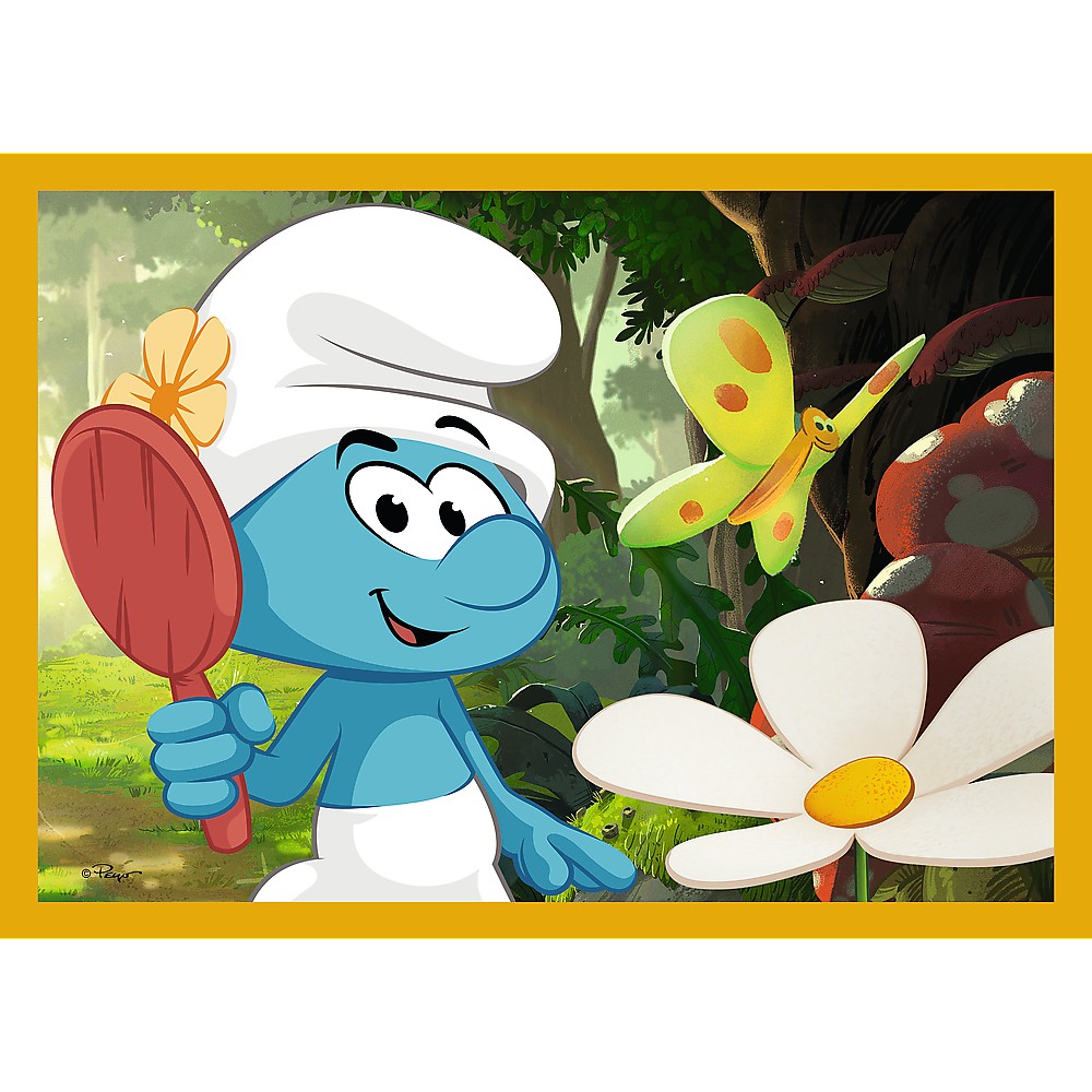 Puzzle trefl 4in1 strumfii viata in satul strumfilor