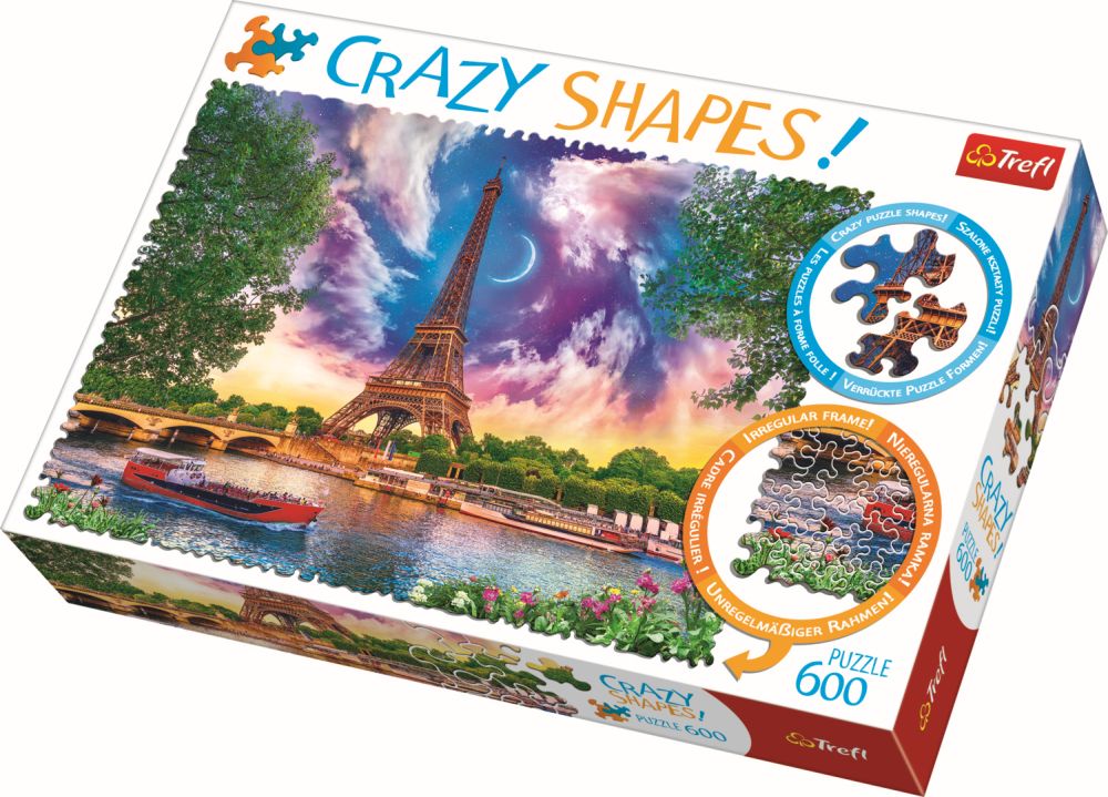 Puzzle trefl 600 cu piese ciudate - cer de poveste la paris
