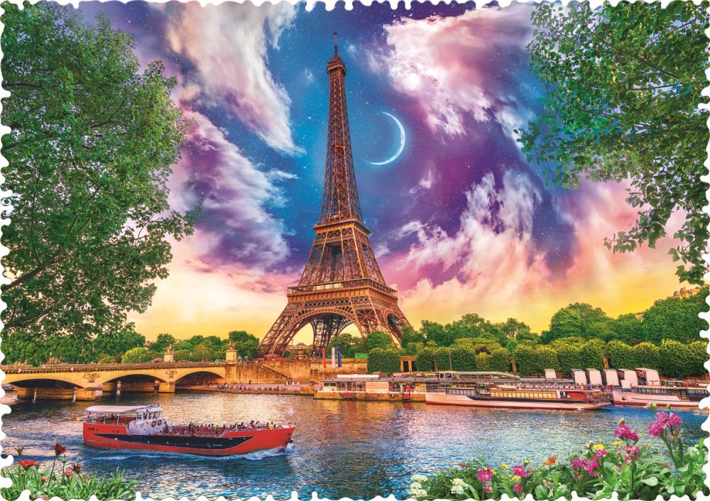 Puzzle trefl 600 cu piese ciudate - cer de poveste la paris
